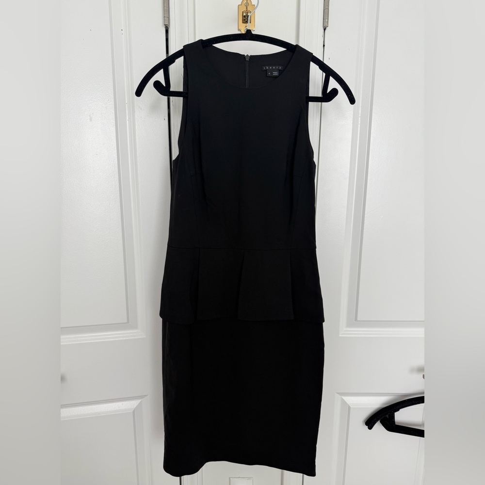 Theory Black Sleeveless Sheath Pencil Dress
